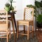 Baxton Studio Moscow Modern Bohemian Natural Brown Rattan and Walnut Brown Mahogany Wood Counter Stool 212-12815-ZORO - alternate 1
